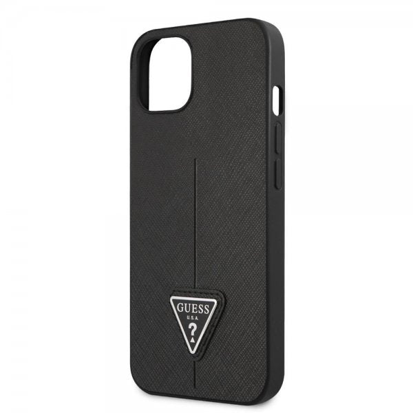 Guess iPhone 13 Cover Saffiano Metal Triangle Sort