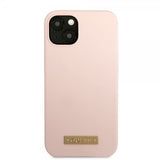 Guess iPhone 13 Cover Silikone Metalplade MagSafe Rosa