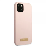 Guess iPhone 13 Cover Silikone Metalplade MagSafe Rosa