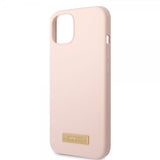 Guess iPhone 13 Cover Silikone Metalplade MagSafe Rosa