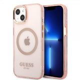 Guess iPhone 13 Cover Translucent MagSafe Rose
