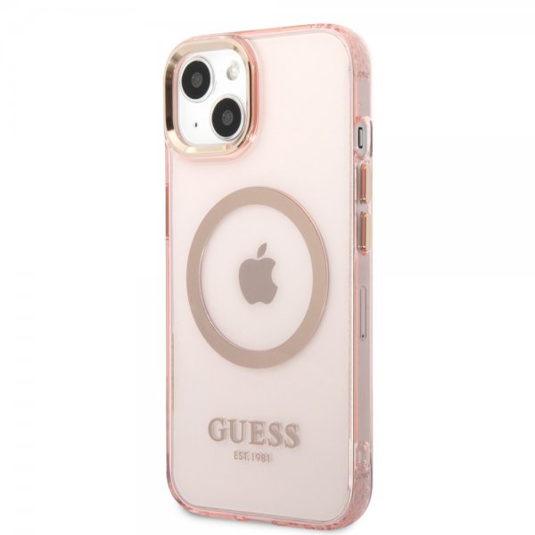 Guess iPhone 13 Cover Translucent MagSafe Rose