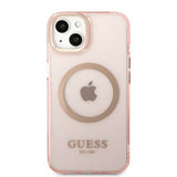 Guess iPhone 13 Cover Translucent MagSafe Rose