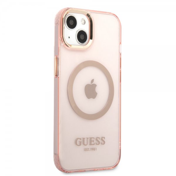 Guess iPhone 13 Cover Translucent MagSafe Rose
