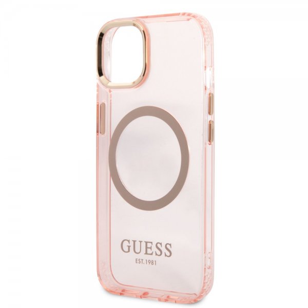 Guess iPhone 13 Cover Translucent MagSafe Rose