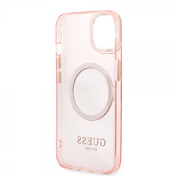 Guess iPhone 13 Cover Translucent MagSafe Rose