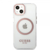 Guess iPhone 13 Cover Gennemsigtig MagSafe Rosa Gennemsigtig