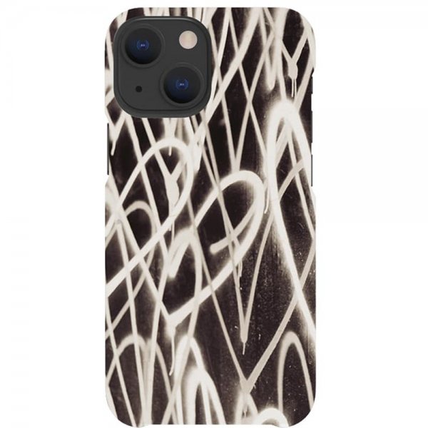 agood company iPhone 13 Etui Plantebaseret Graffiti Heart Black White
