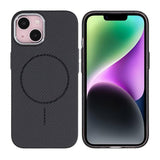 iPhone 13/iPhone 14 Cover Kulfibermønster MagSafe Sort