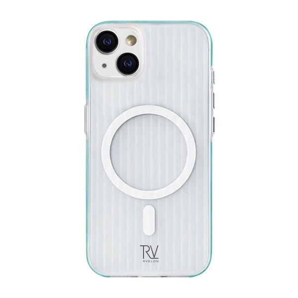 Rvelon iPhone 13/iPhone 14 Cover Bølget MagSafe Blå