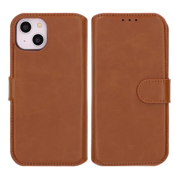 Rvelon iPhone 13/iPhone 14 Cover Magnetisk Aftageligt Etui Brun