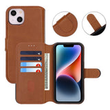 Rvelon iPhone 13/iPhone 14 Cover Magnetisk Aftageligt Etui Brun