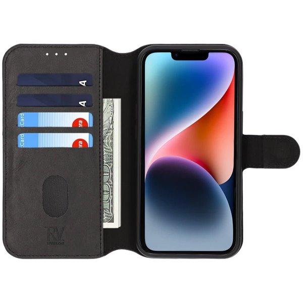 Rvelon iPhone 13/iPhone 14 Cover Magnetisk Aftageligt Etui Sort