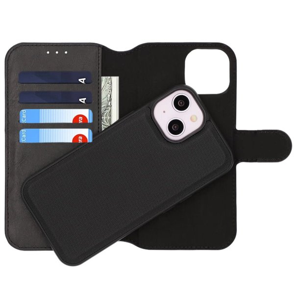 Rvelon iPhone 13/iPhone 14 Cover Magnetisk Aftageligt Etui Sort