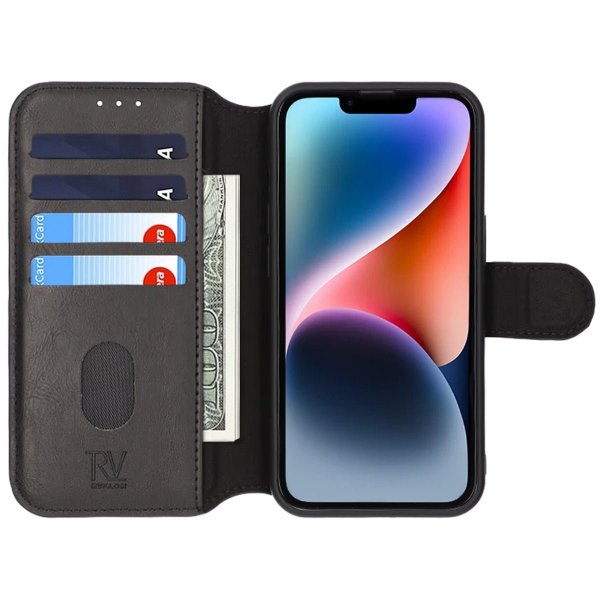 Rvelon iPhone 13/iPhone 14 Cover 4 Kortrum MagSafe Sort