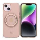 Rvelon iPhone 13/iPhone 14 Cover Roterbart MagSafe Stativ Brun