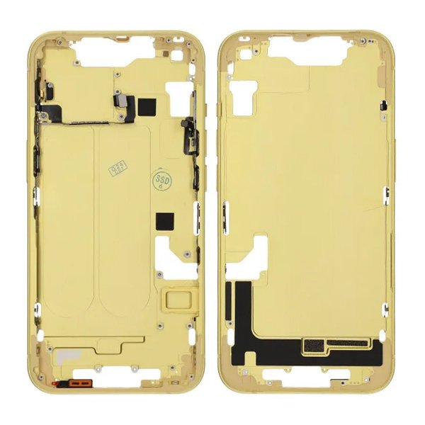iPhone 14 Bagside med Komplet Ramme OEM - Gul