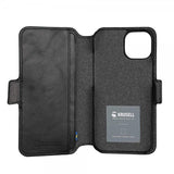 Krusell iPhone 14 Cover Leather PhoneWallet Sort
