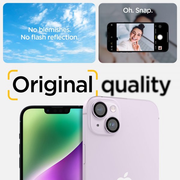 Spigen iPhone 14/iPhone 14 Plus Kamerabeskyttelse GLAS.tR EZ Fit Optik Pro Lilla 2-pak