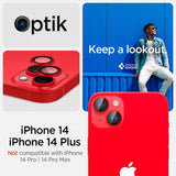 Spigen iPhone 14/iPhone 14 Plus Kamerabeskyttelse GLAS.tR EZ Fit Optik Pro Rød 2-pak