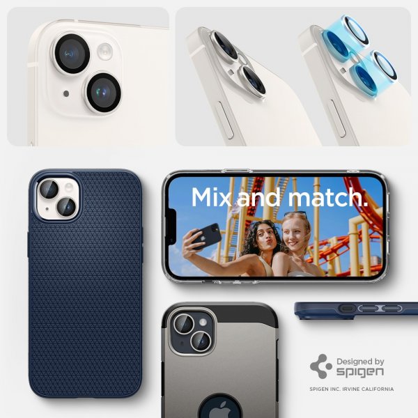 Spigen iPhone 14/iPhone 14 Plus Kamerabeskyttelse GLAS.tR EZ Fit Optik Pro Starlight 2-pak