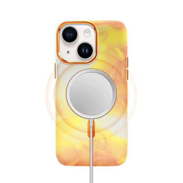 iPhone 14 Cover Mønster Abstrakt Orange