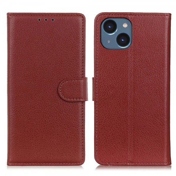 iPhone 14 Plus Cover Litchi Brun