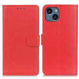 iPhone 14 Plus Cover Litchi Rød