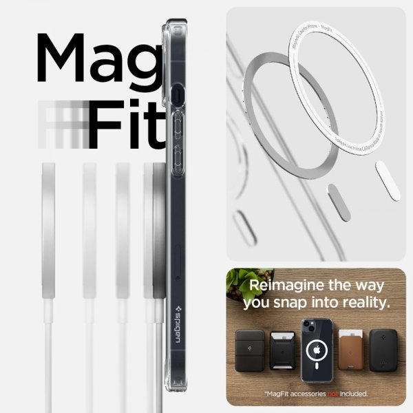 Spigen iPhone 14 Plus Cover Crystal Hybrid MagFit Hvid