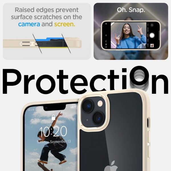 Spigen iPhone 14 Plus Cover Crystal Hybrid Sand Beige