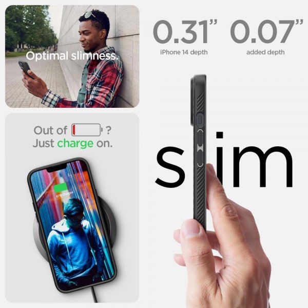 Spigen iPhone 14 Plus Cover Liquid Air Matte Black