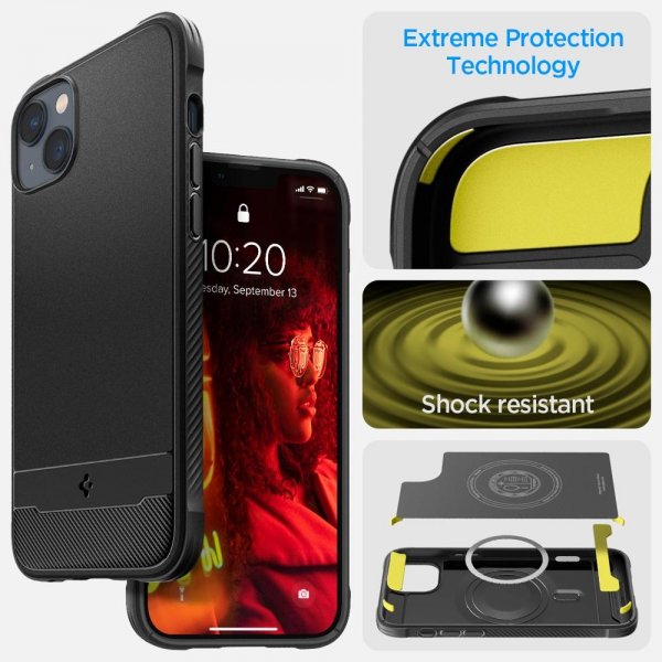Spigen iPhone 14 Plus Cover Rugged Armor MagFit Mat Sort