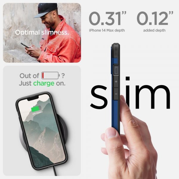 Spigen iPhone 14 Plus Cover Tough Armor MagFit Navy Blue