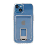 Rvelon iPhone 14 Cover med Stander Kortholder Transparent