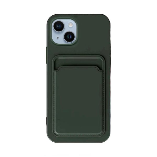 iPhone 14 Cover Kortholder Grøn