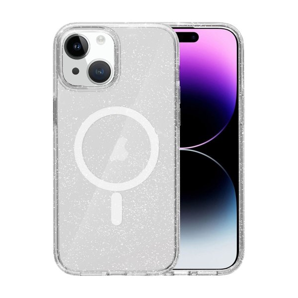 iPhone 14 Cover Glitter Stødsikkert Transparent