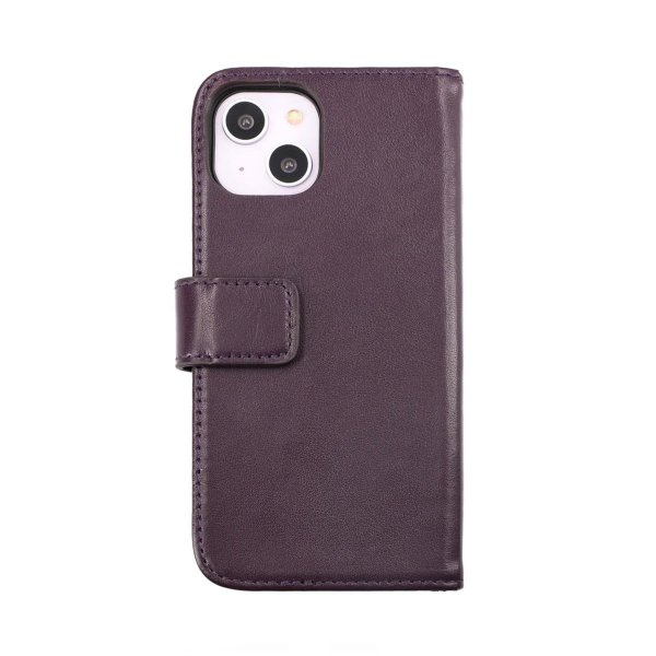 Rvelon iPhone 14 Cover Ægte læder Kortlomme Lilla