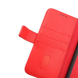 Rvelon iPhone 14 Cover Ægte læder Kortlomme Rød