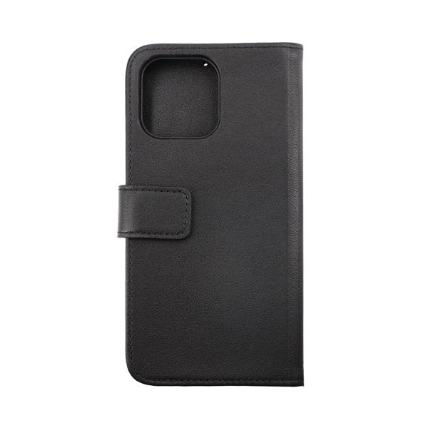Rvelon iPhone 14 Cover Ægte læder Kortlomme Sort