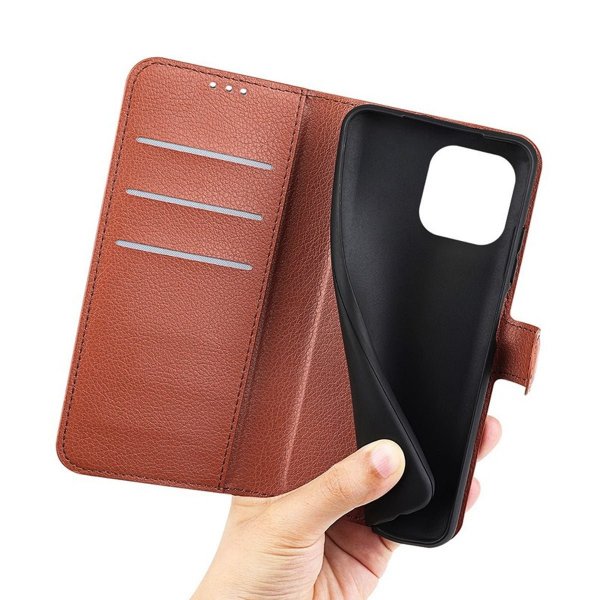 iPhone 14 Cover med Stativ Brun