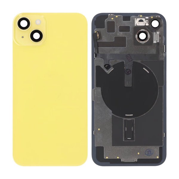 iPhone 14 Plus Bagsideglas Komplet OEM - Gul