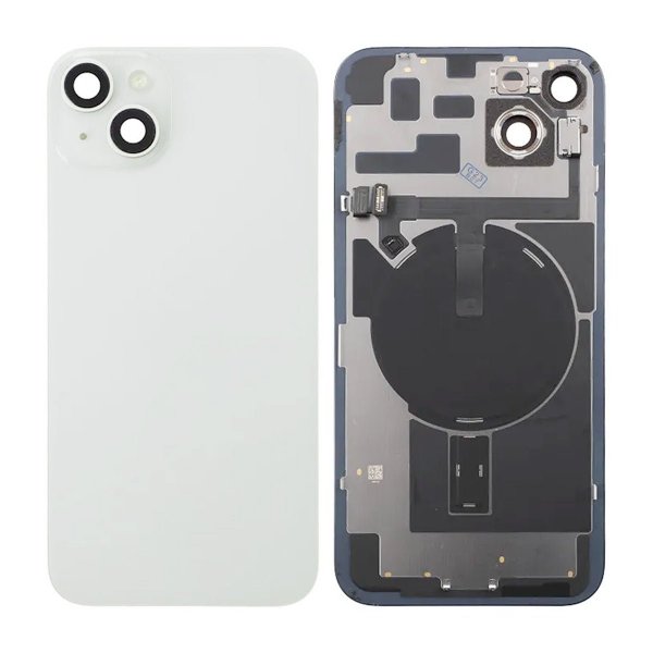 iPhone 14 Plus Bagside Glas Komplet - Hvid