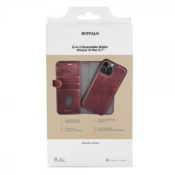 Buffalo iPhone 14 Plus Cover 2-i-1 Aftagelig Pung Brun