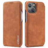 Lc.Imeeke iPhone 14 Plus Cover Flip Lysebrun