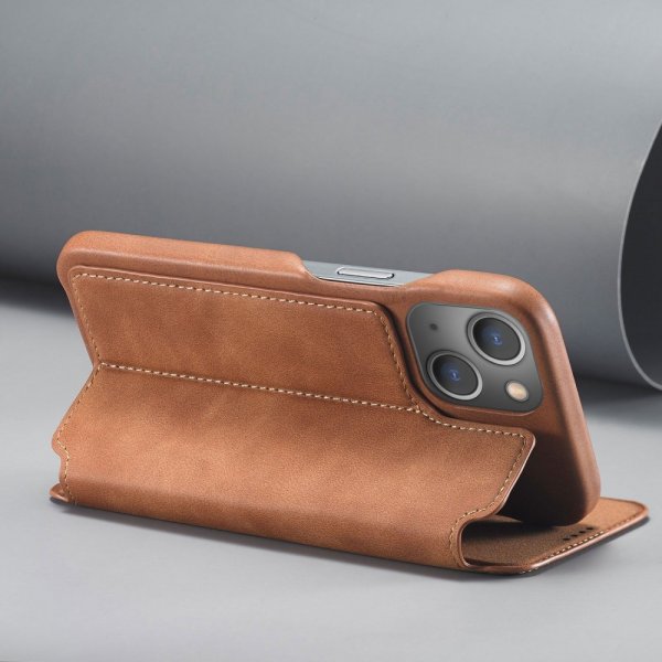 Lc.Imeeke iPhone 14 Plus Cover Flip Lysebrun