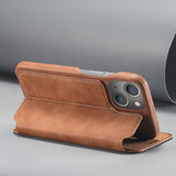 Lc.Imeeke iPhone 14 Plus Cover Flip Lysebrun