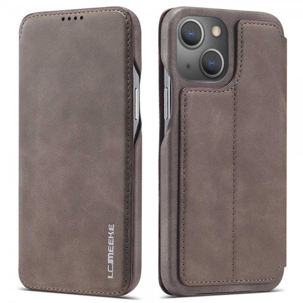 Lc.Imeeke iPhone 14 Plus Flipcover Mørkebrun