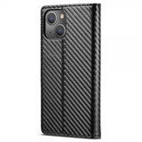 Lc.Imeeke iPhone 14 Plus Cover Kulfibertekstur Rød Stribe Vertikal
