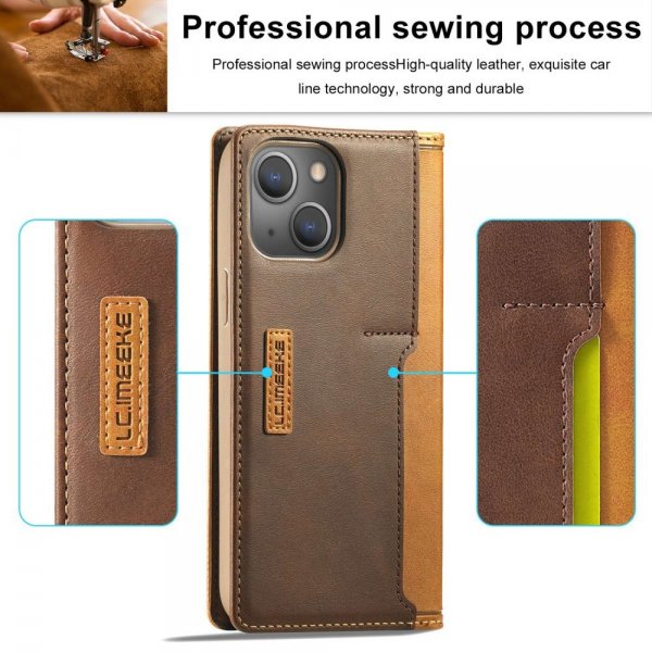 Lc.Imeeke iPhone 14 Plus Cover Kortlomme Udvendig Brun