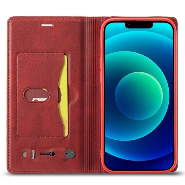 Lc.Imeeke iPhone 14 Plus Cover Kortlomme Yderside Rød